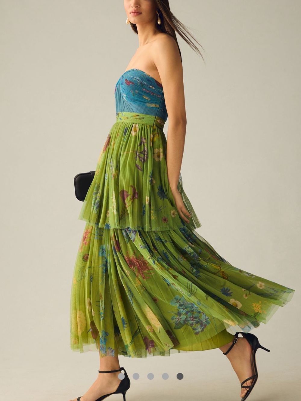 Geisha Designs Pleated Strapless Dress